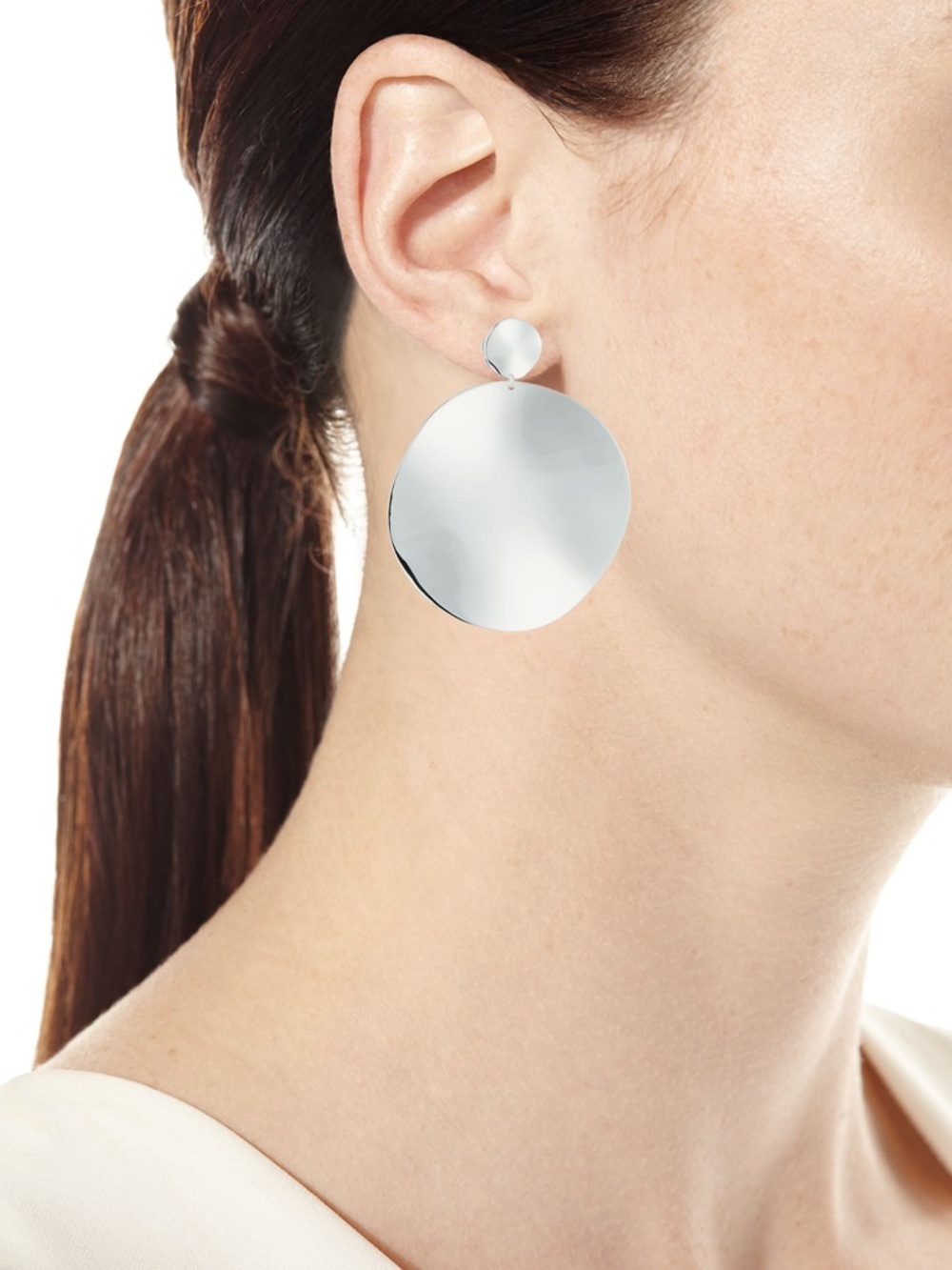 IPPOLITA Classico Large Wavy Disc Snowman Earrings in Sterling Silver - Picture 4 of 4